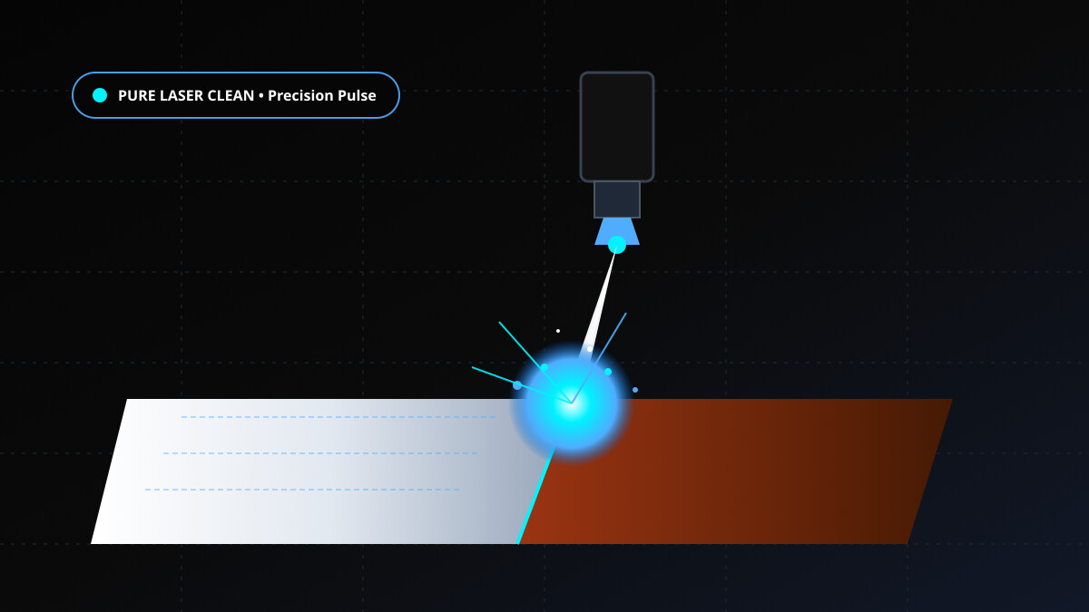 Industrial laser cleaning in action restoring metal surface